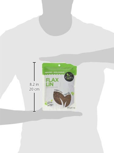 Elan Organic Flax Seed, 9.7 oz, Whole Seeds, Raw Seeds, Non-GMO, Vegan, Gluten-Free, Kosher, High in Fiber, Gels Easily (Pack of 2)