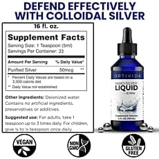 Optivida Health Colloidal Silver Liquid Dropper (4 oz) – Immune Support Supplements with Silver Hydrosol, Liquid for Immune Support, Silver Colloidal Liquid for Immune System, 10 PPM