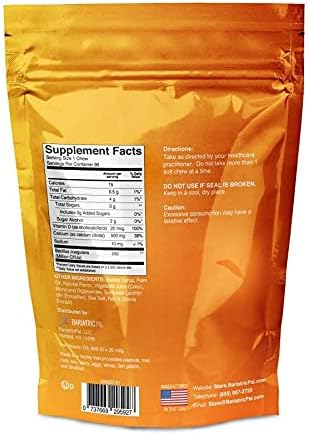 BariatricPal Sugar-Free Calcium Citrate Soft Chews 500mg with Probiotics (90 Count) - Orange Creamsicle