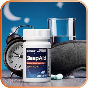 HealthA2Z® Sleep Aid | Doxylamine Succinate 25mg | (200 Counts (Pack of 1))