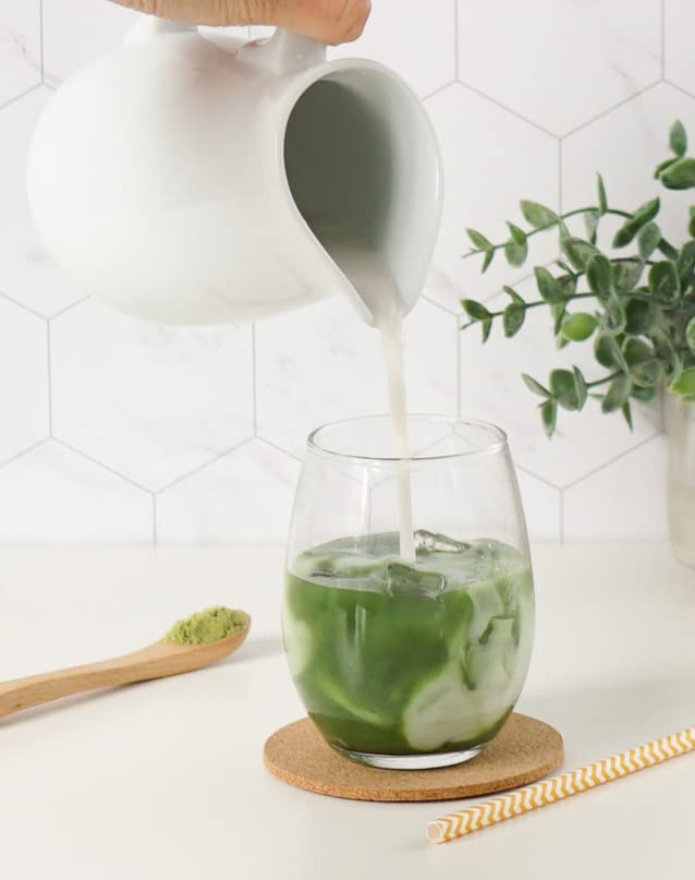 Paromi Tea Matcha With Vanilla 35 Grams, Organic Stone-Ground Organic Green Tea with Natural Vanilla Flavor, Serve Hot or Iced, Blend, Whisk, Stir, or Shake into Water or Milk