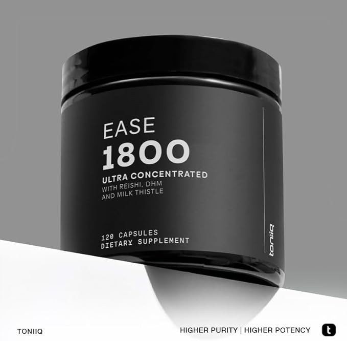 Toniiq Ease with DHM - Full Liver Support for a Night Out - 120 Capsules - 50x Super Concentrated Extract