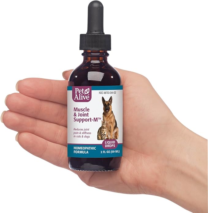 PetAlive Muscle and Joint Support-M - Natural Homeopathic Formula for Joint Pain and Stiffness in Pets - Supports Joint Health and Movement in Dogs and Cats - 59 mL