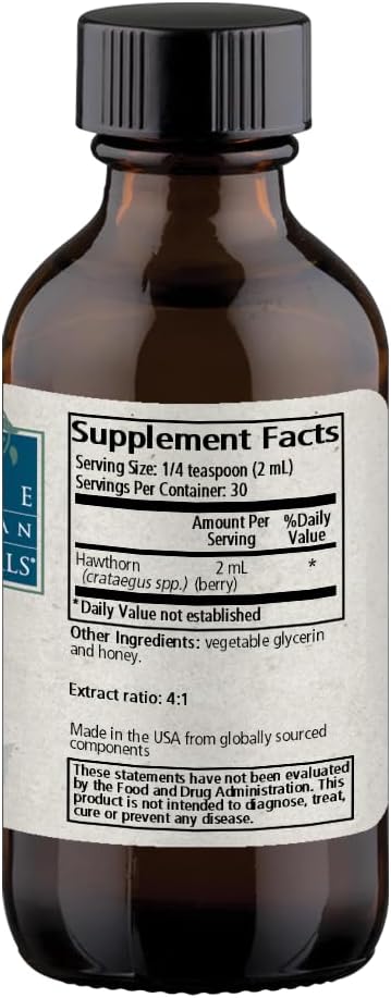 Wise Woman Herbals Hawthorn Berry Solid Extract 4:1, Alcohol-Free Extra Strength, Promotes Healthy Circulation, Antioxidant Protection, Herbal Cardiovascular Support, 2 Fl Oz