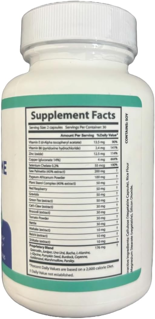Official Prostate Health Capsules for Men β ProstaPrime Natural Bladder Support & Urinary Flow with Saw Palmetto, Nettle Root & Pygeum,1 Pack