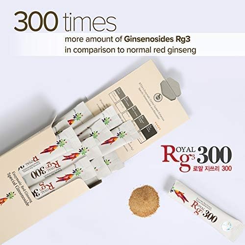Premium RG3 300 Korean Red Ginseng Powder - Enhanced Ginsenosides (50mg Rg3/Sachet), Made in Korea, 10 Sachets