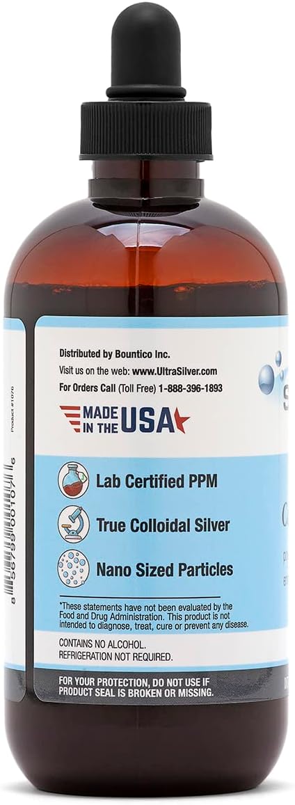 Ultra Silver® Colloidal Silver | 1,000 PPM, 8 Oz (236mL) | Mineral Supplement | True Colloidal Silver - with Dropper