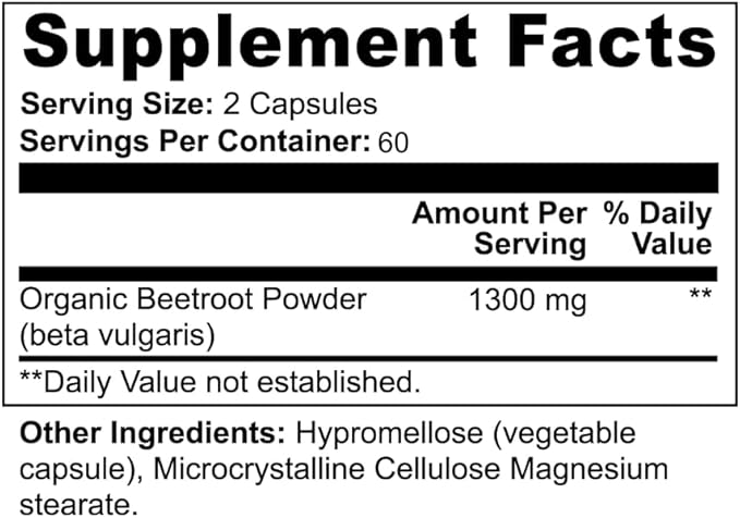 Beet Root Capsules 120 Capsule | Beet Root Powder Capsules - Beetroot Powder | Packed for Freshness and Quality | 120 Capsule (Pack 4)