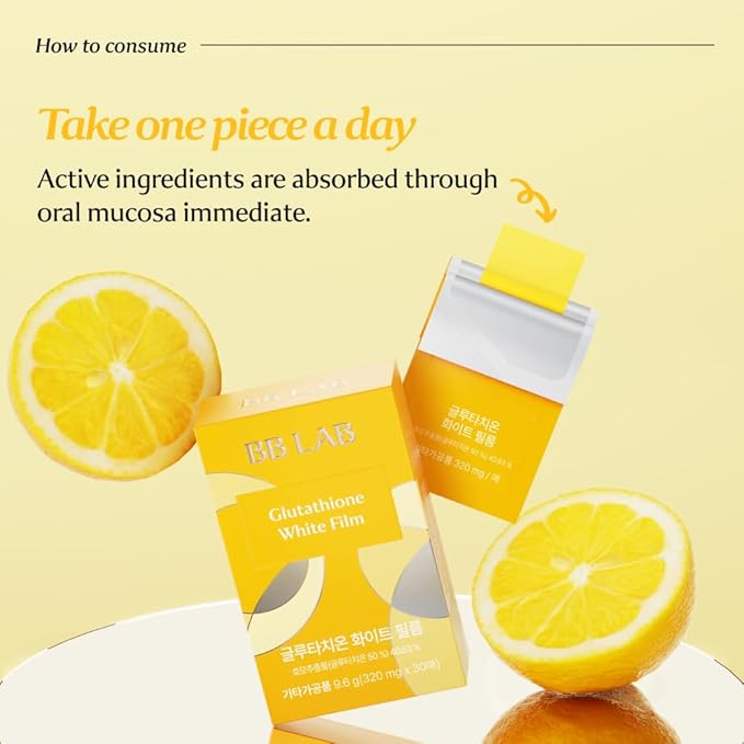 BB LAB Glutathione White Film 320mg*30pcs, Korea Glutathione Direct Film, Quick Absorption, Oral Dissolving Film, Contain Vitamin C
