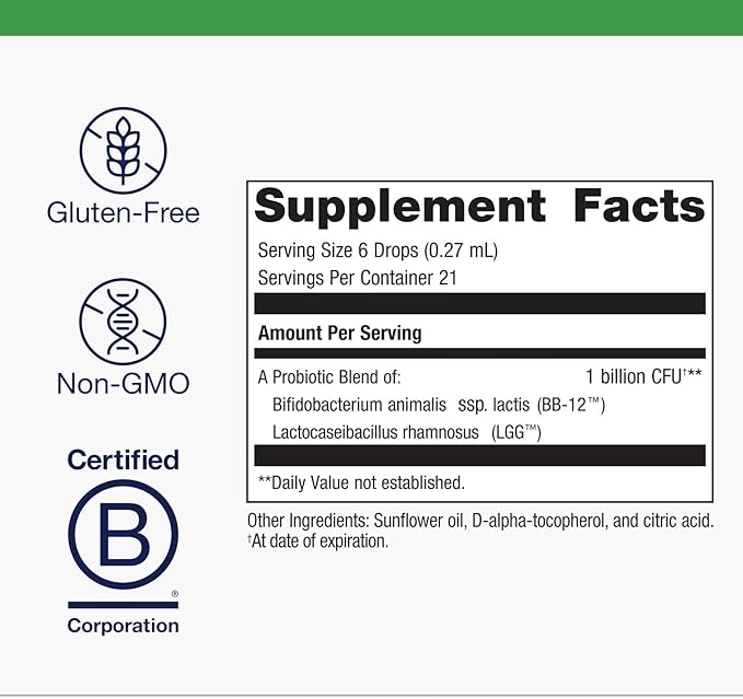 Metagenics UltraFlora Baby Probiotic - Baby Probiotic Drop - for Babies & Young Children - Kids Probiotics - with Bifidobacterium Animalis SSP. Lactis & Lactobacillus Rhamnosus GG - 0.19 fl oz