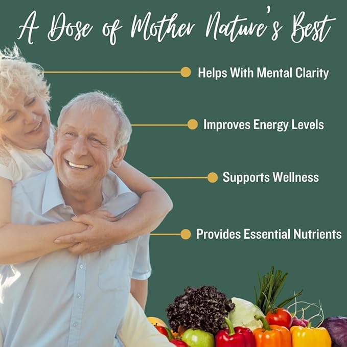 SUBSTANCE. - Nature's Sustenance Daily Greens, Daily Fruit and Veggies Supplement - Enhance Energy, Mental Clarity - Fruits and Vegetables Supplements - US Made, Vegan-Friendly - 30 Servings.