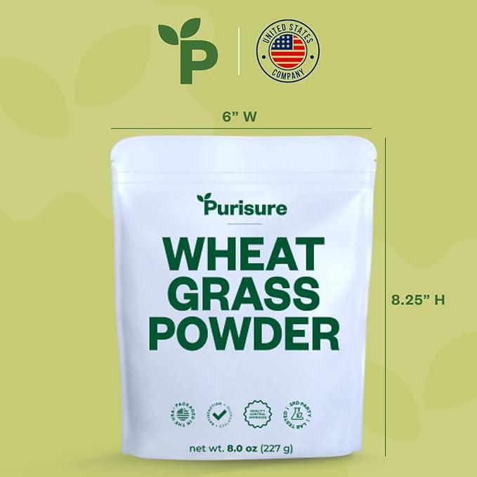 Wheatgrass Powder, 8oz, Wheat Grass Powder, Green Superfood for Salads, Smoothie and Shakes, Superfood Powder Rich in Immunity Vitamins, Fiber and Minerals, 76 Servings