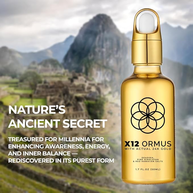 Ormus Monoatomic Gold Concentrate (High Potency x12) 3.4oz - Made by Real Alchemists - 24k Food Grade Liquid Gold, Dead Sea Salt & Pink Himalayan Salt