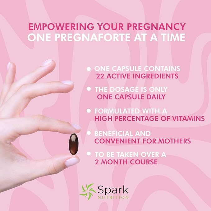 Pregnaforte 1 a day Prenatal vitamins for women 2 month: Folic acid, Fish Oil Omega 3 DHA/EPA, D3, B6, B12, C, E, Calcium, Iron, Magnesium, Zinc supplement FSA HSA eligble multivitamin, Pack of 3