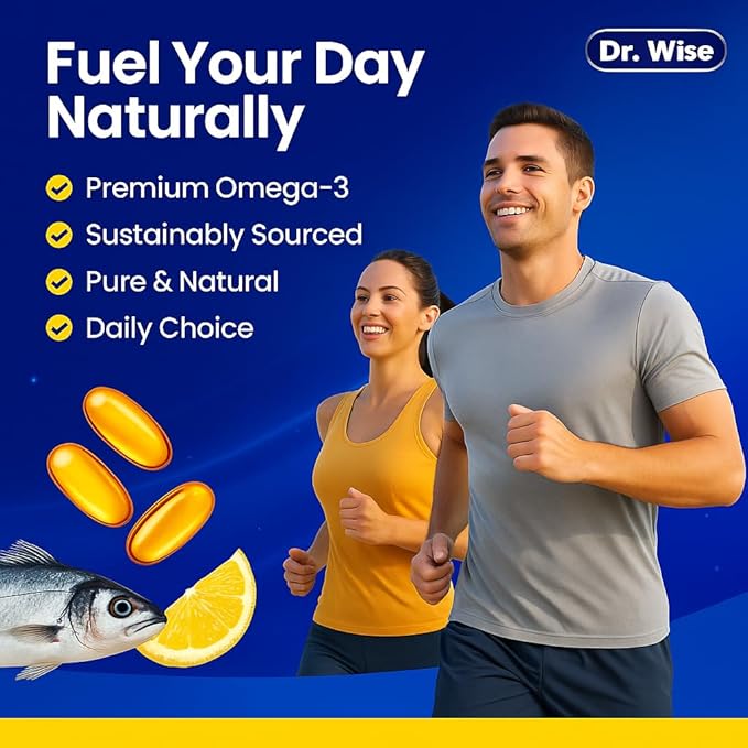 Triple Strength Omega 3 Fish Oil 3600mg β 1300mg EPA & 860mg DHA- Once Daily β Burpless Lemon Flavor, β Supports Heart, Brain, Joint & Eye Health β Wild Caught, Non-GMO, 90 Softgels, 3-Month Supply