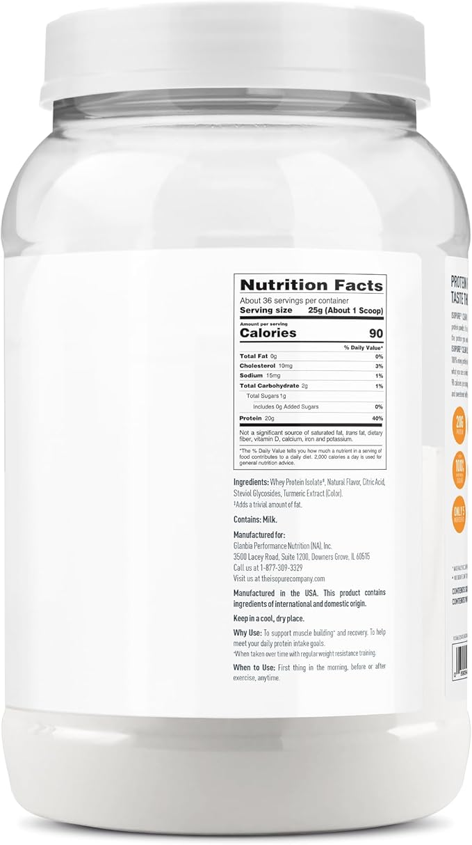 Isopure Clear Whey Isolate Protein Powder Infusions, Lactose Free, Gluten Free, Naturally Flavored, Citrus Lemonade, 20g Protein Per Serving, 1.9 Lb, 36 Servings