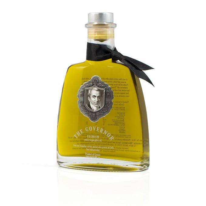 The Governor Premium Extra Virgin Olive Oil - Unfiltered, Cold-Pressed, Single Origin Lianolia - Peppery, Robust, Floral, Fruity Notes - Rich in Natural Polyphenols, Oleocanthal, Antioxidants, 500ml
