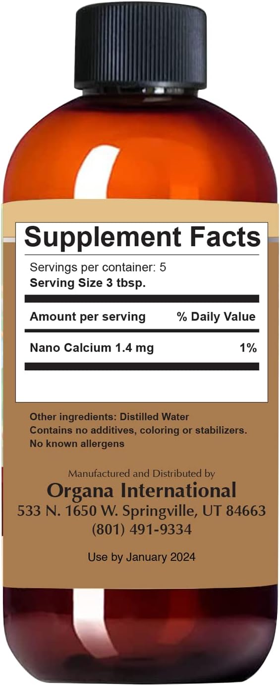 Organa Pure Crystalline Liquid Calcium Supplement - 30 PPM - Colloidal Minerals - Calcium Supplement for Women & Men - Liquid Calcium Citrate Alternative - 99.99% Pure Calcium