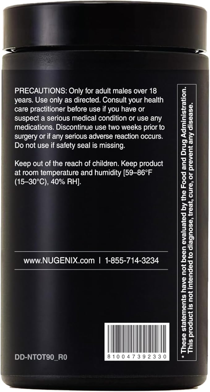 Nugenix Total-T2 - Testosterone Booster and Nitric Oxide Booster for Men, Tesnor, S7, ElevATP, Tongkat, Citrulline, Nitric Oxide and Testosterone Supplement for Men (90 Count)