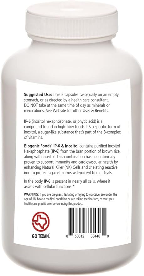 IP6 - Inositol Hexaphosphate & Inositol - Natural Immune Support, Veggie Capsules