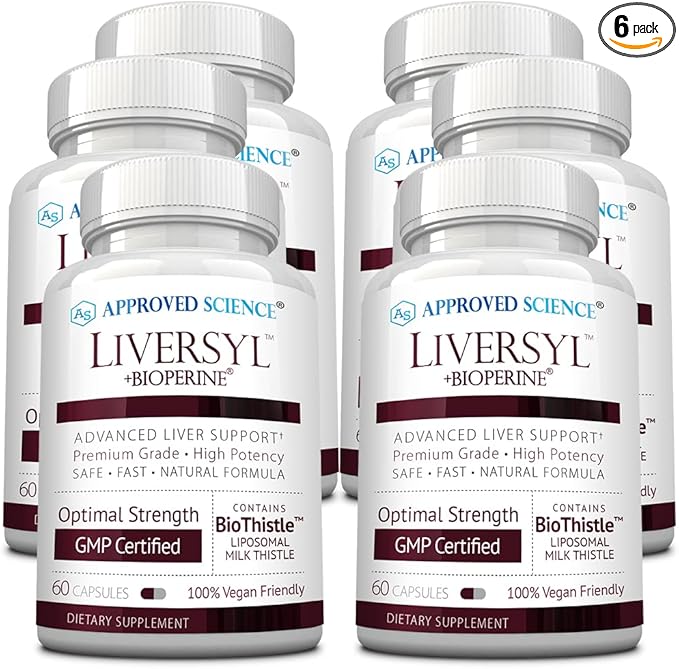 Approved Science Liversyl - Milk Thistle, Artichoke Extract, and Bioperine - Vegan - 360 Count - 6 Month Supply - Made in USA