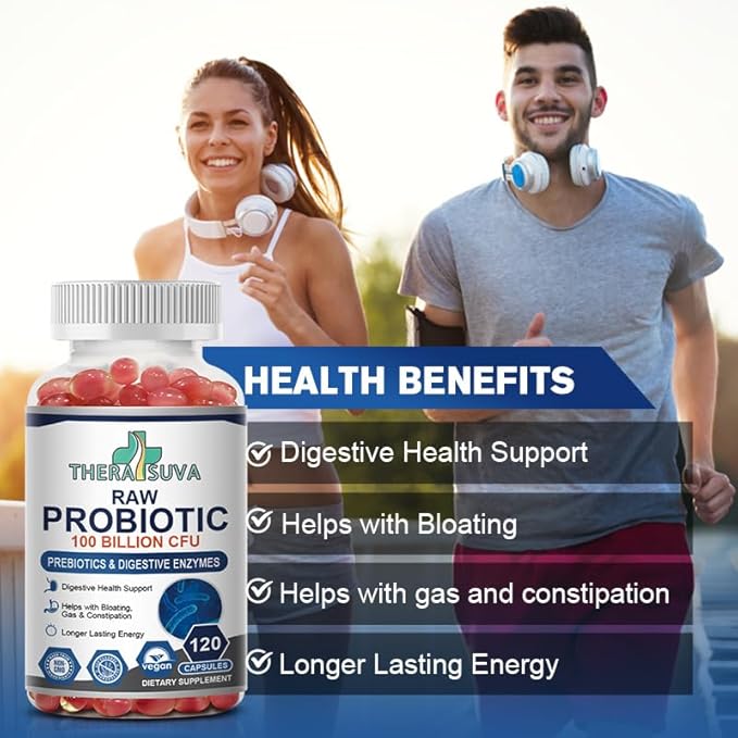 Probiotics 100 Billion CFU – 34 Strains + Organic Prebiotics & Digestive Enzymes – Whole Food Formula for Gut Health, Immune Support & Digestive Balance – 120 Softgels, 60 Day Supply