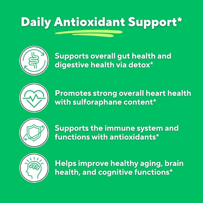 Organic Broccoli Sprout Powder - High in Sulforaphane & Antioxidant, Cognitive Health Support - 30 Day Supply - Non GMO & Gluten Free, 33 Servings (Pack of 1)