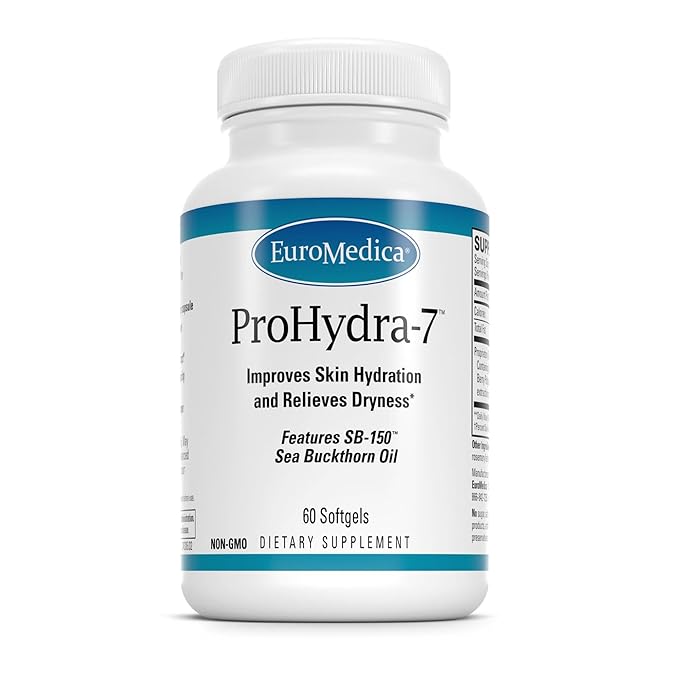 EuroMedica ProHydra-7 - Dietary Supplement with Essential Fatty Acids - Nutritional Supplement to Support Skin Health with Sea Buckthorn, Berry Pulp & Seed Oil - 60 Softgels
