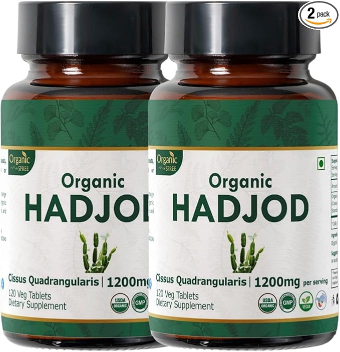 Hadjod 120 Tablets – USDA Organic Cissus Quadrangularis – Supports Joint Strength & Mobility* - Pack of 2