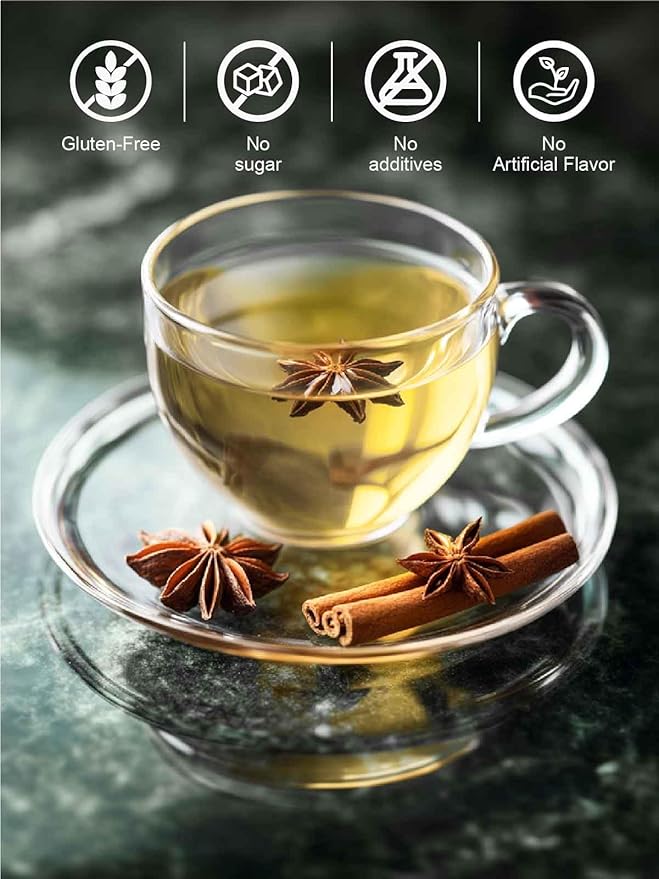 TeeLux Licorice Spice Tea Bags, Licorice Root with Ginger & Cinnamon, Sweet & Spicy Taste, Caffeine Free, 80 Count