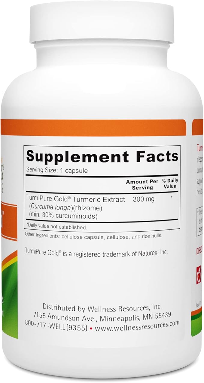 Turmeric Gold Caps with TurmiPure Turmeric Extract - 90 Servings - Highest Curcuminoid Bioavailability - Non-GMO, Vegan, Gluten-Free Turmeric Supplement …