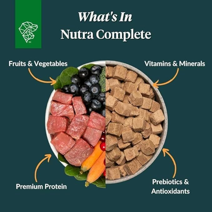 ULTIMATE PET NUTRITION Nutra Complete, 100% Freeze Dried Veterinarian Formulated Raw Dog Food with Antioxidants Prebiotics and Amino Acids, (1 Pound (Pack of 4), Pork)