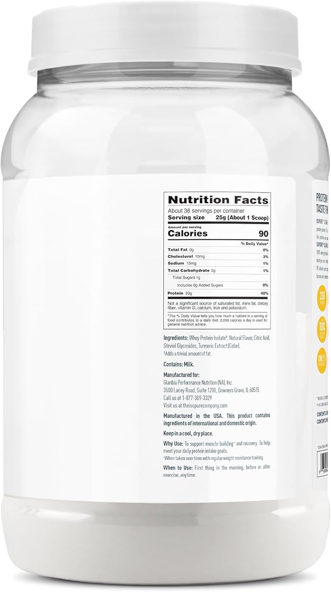 Isopure 100% Pure Whey Isolate Protein Powder Infusions, Lactose Free, Gluten Free, Naturally Flavored, Pineapple Orange Banana, 20g Protein Per Serving, 1.9 Lb, 36 Servings