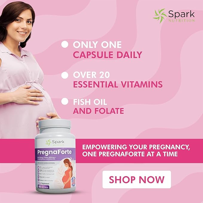 Pregnaforte 1 a day Prenatal vitamins for women 2 month: Folic acid, Fish Oil Omega 3 DHA/EPA, D3, B6, B12, C, E, Calcium, Iron, Magnesium, Zinc supplement FSA HSA eligble multivitamin, Pack of 3