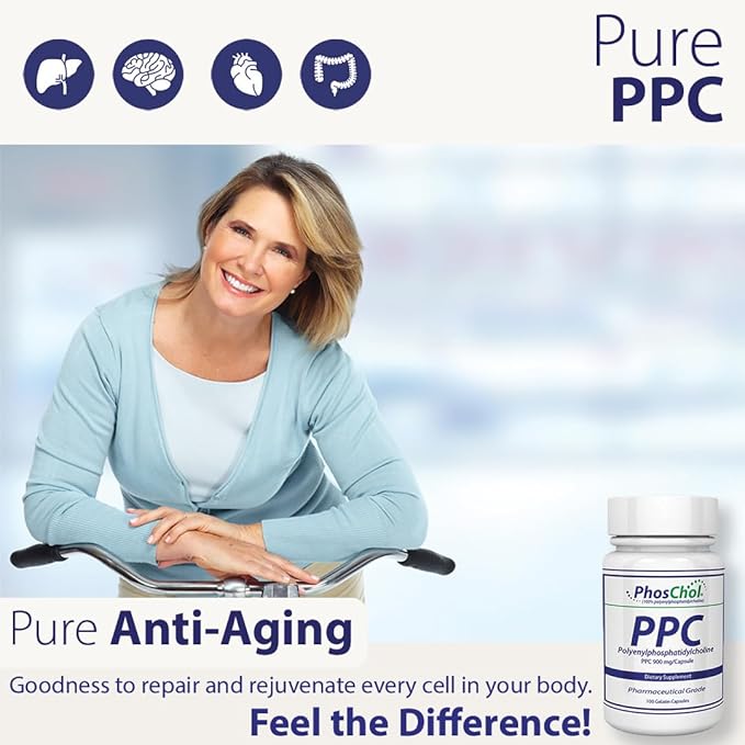 PhosChol PPC Polyenyl PhosphatidylCholine Choline Supplement 900mg 100 Gelatin Capsules