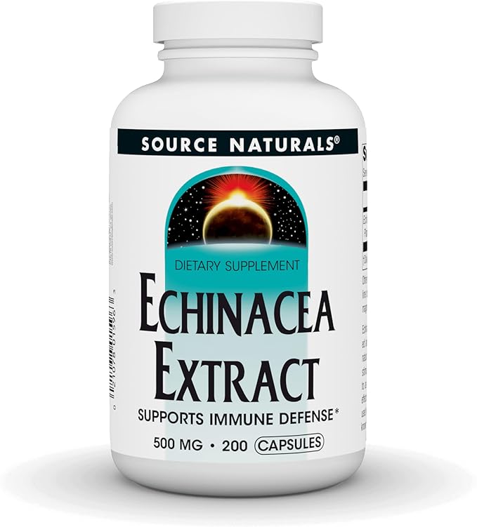 Source Naturals Echinacea Root Extract - Supports Immune Defense* - 500mg - 200 Capsules