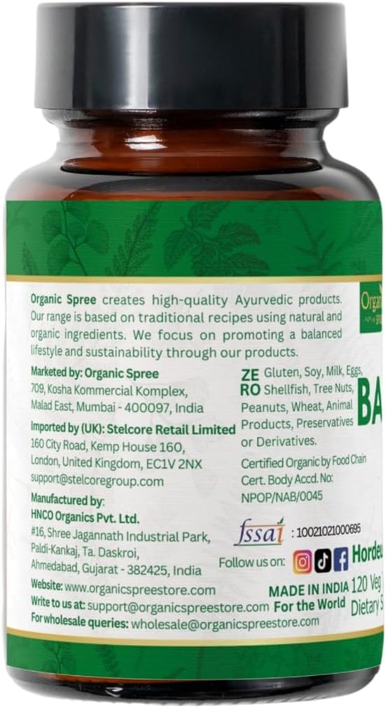 Barley Grass 120 Tablets | USDA Organic Certified |Hordeum Vulgare(Barely Grass) | Supports Detox & Immune Health | Dietary Supplement120tab - Pack of 3