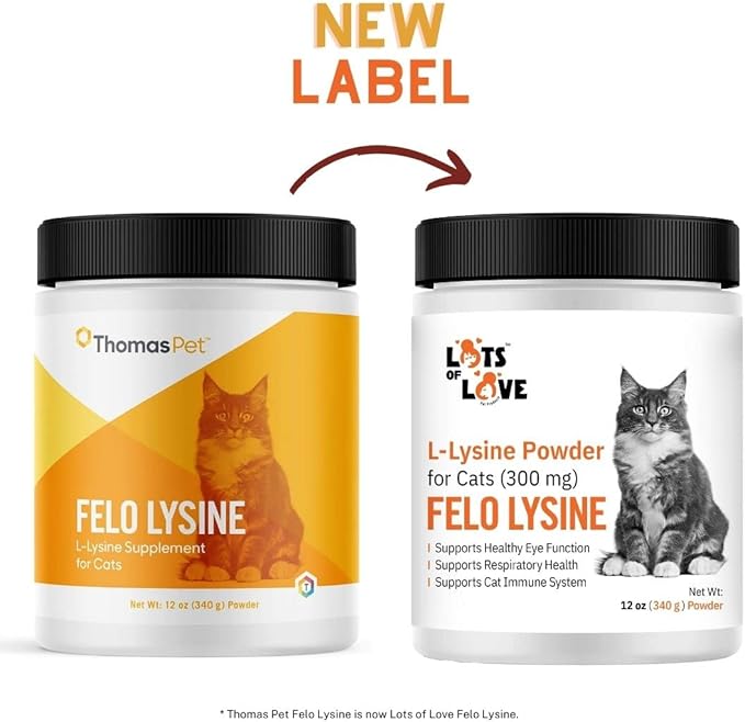 FELO LYSINE - L-Lysine Powder for Cats 300 mg (Thomas Pet Earlier), 12 oz