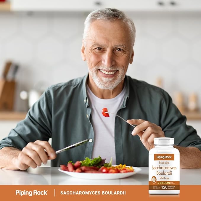 Piping Rock Saccharomyces Boulardii Probiotic Supplement | 5 Billion CFU | 120 Capsules | 250 mg | Vegetarian, Non-GMO, Gluten Free
