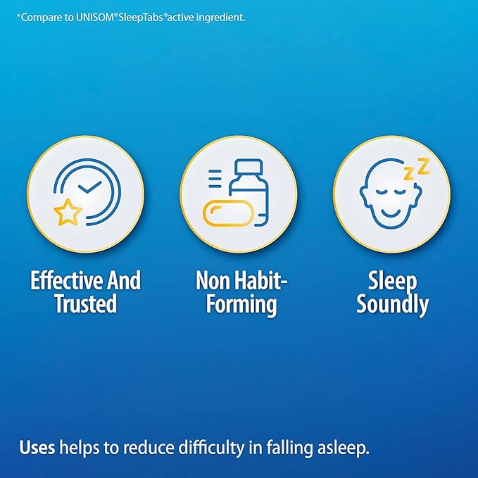HealthA2Z® Sleep Aid | Doxylamine Succinate 25mg | (200 Counts (Pack of 1))
