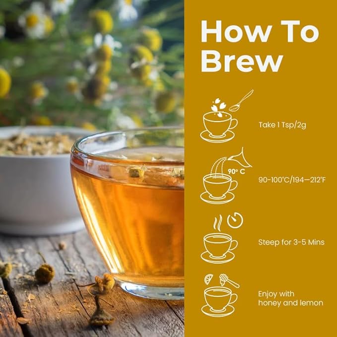 BLUE TEA - Chamomile Tea - 1.05 Oz (30+ Cups) Loose | SLEEP & RELAXATION | Herbal Tea - Caffeine Free - Flower Based - Non-Bitter - Night Time Tea | Reusable Pet Jar