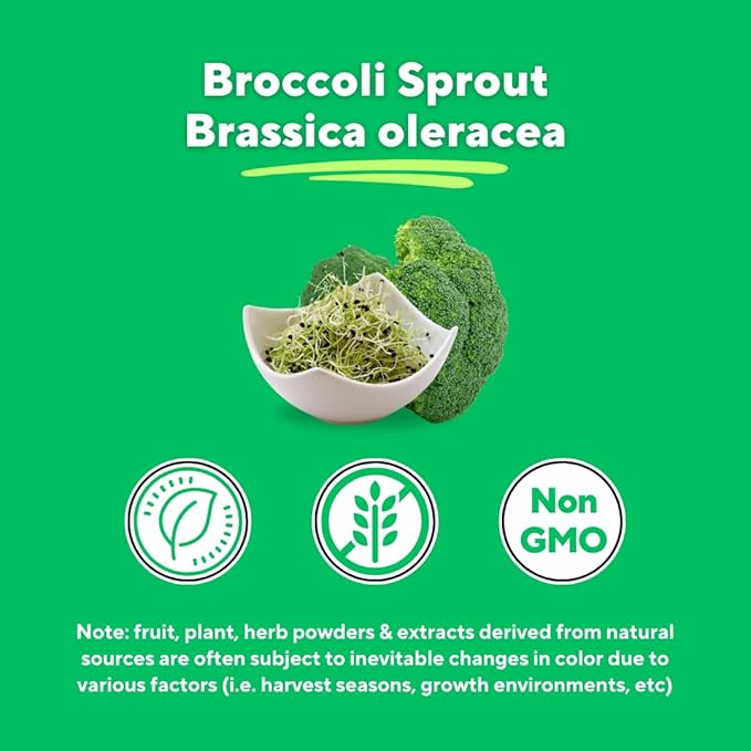 Organic Broccoli Sprout Powder - High in Sulforaphane & Antioxidant, Cognitive Health Support - 30 Day Supply - Non GMO & Gluten Free, 33 Servings (Pack of 1)