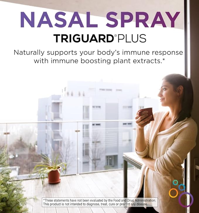 TriGuard Plus Colloidal Silver Nasal Spray with Olive Leaf Extract & Elderberry Extract | Sinus Treatment, Nose Spray & Immune System Booster 2 oz / 60ml, Made in USA (Packaging May Vary)