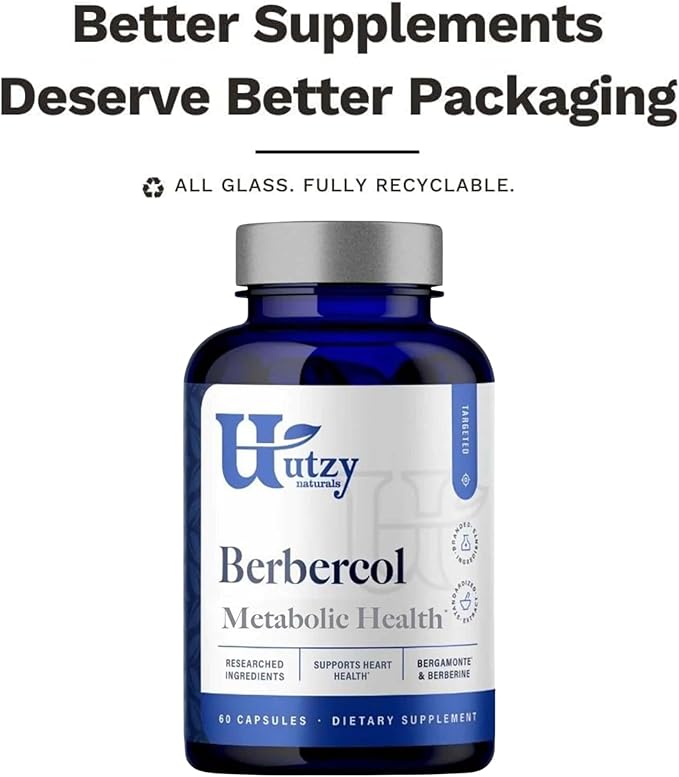 Berbercol | 500mg Citrus Bergamot (as Bergamonte) & Berberine | Naturally Supports Heart Health and More | 60 Capsules