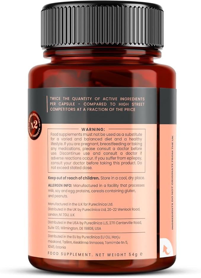 pureclinica Double Strength Cissus Quadrangularis 1000mg x 1080 Veggie Capsules(6 Bottles of 180)