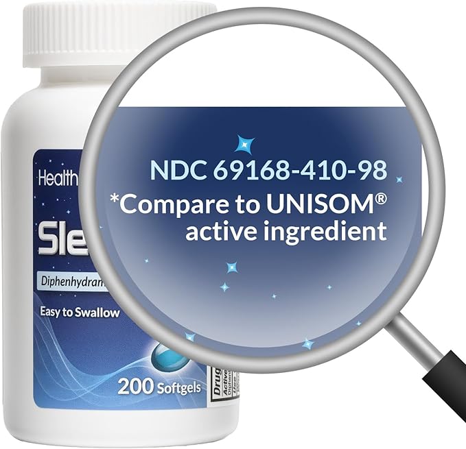 HealthA2Z® Sleep Aid | Diphenhydramine 50mg | 200 Softgels | Supports Deeper | Restful Sleeping