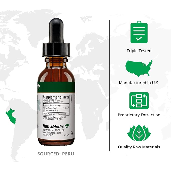 NutraMedix Chanca Piedra Stone Breaker Drops - Liquid Supplement for Kidney and Liver Health, Gallbladder Support & Urinary System Support (1oz / 30ml)