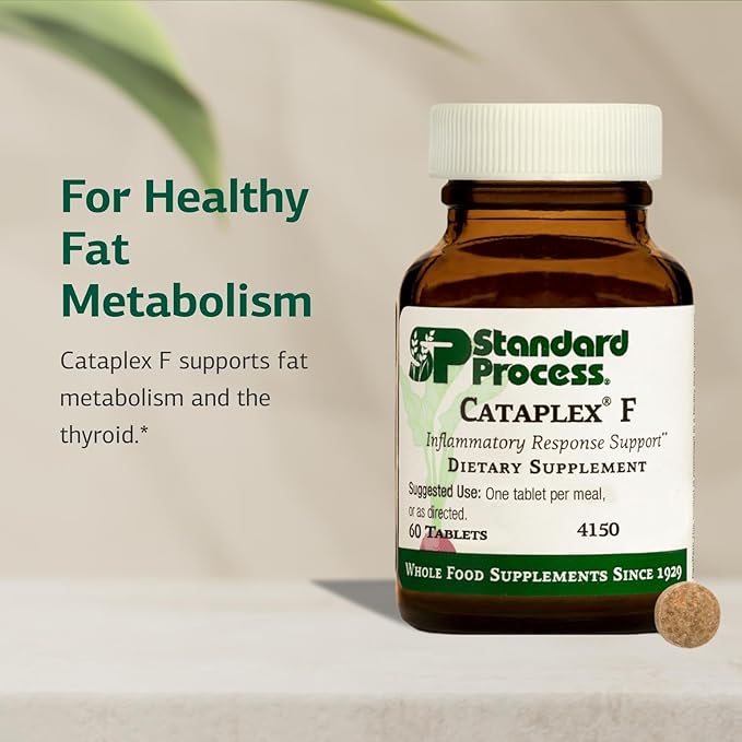 Standard Process Inc. Cataplex F - Whole Food Supplement, Thyroid Support, Metabolism, Skin Health, and Hair Health with Vitamin B6, Iodine, Flaxseed Oil - 90 Tablets
