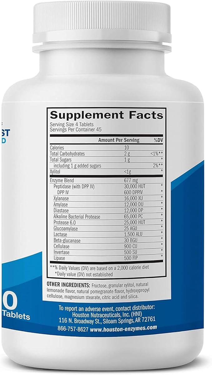 TriEnza - Digestive Enzyme Supplement for Gluten, Casein, Soy, Proteins, Carbohydrates, Fats & Polyphenols - Digestive Enzymes for Women & Men (180 Chewable Tablets)