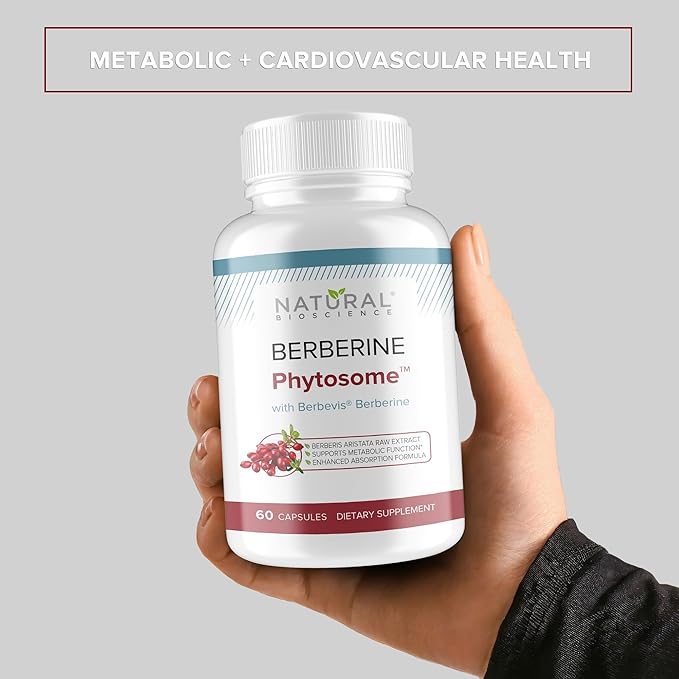 Berberine Phytosome with Berbevis, 550mg Enhanced Absorption Supplement for Metabolic Support & Heart Health, Highly Bioavailable Berberine Complex, Gluten-Free, Non-GMO, 120 Vegetarian Capsules